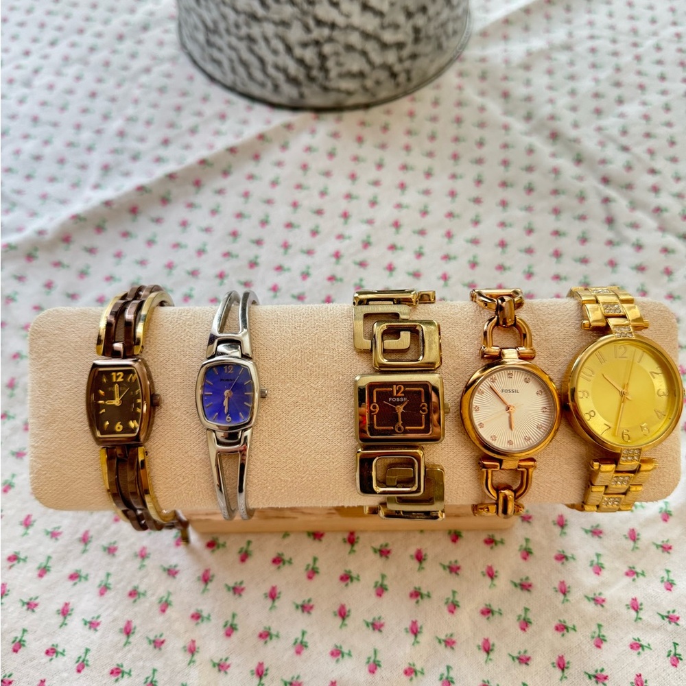 Fossil Women's Gold and Brown Watch Set